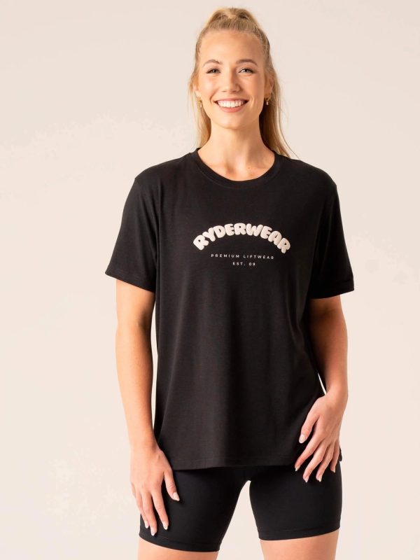 Off Side Longline T-Shirt - Black For Sale - Image 4