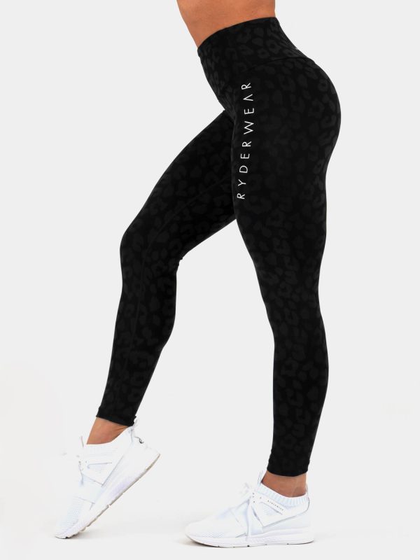 Instinct Scrunch Bum Leggings - Leopard Black Online Sale - Image 5