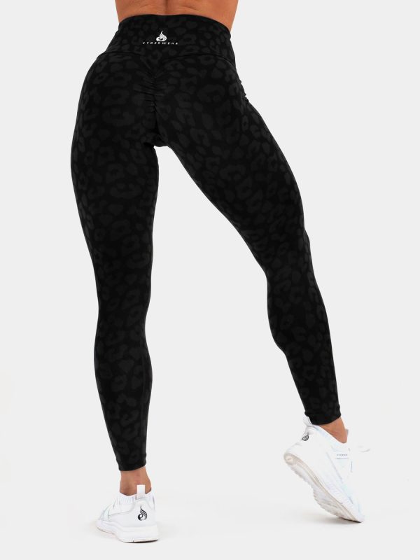 Instinct Scrunch Bum Leggings - Leopard Black Online Sale - Image 4