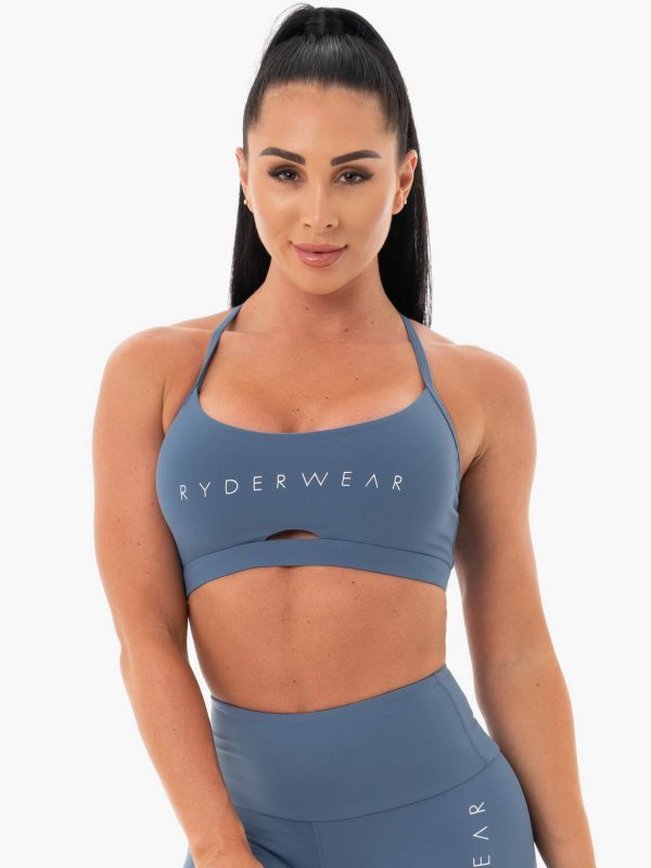 Staples Sports Bra - Steel Blue Sale