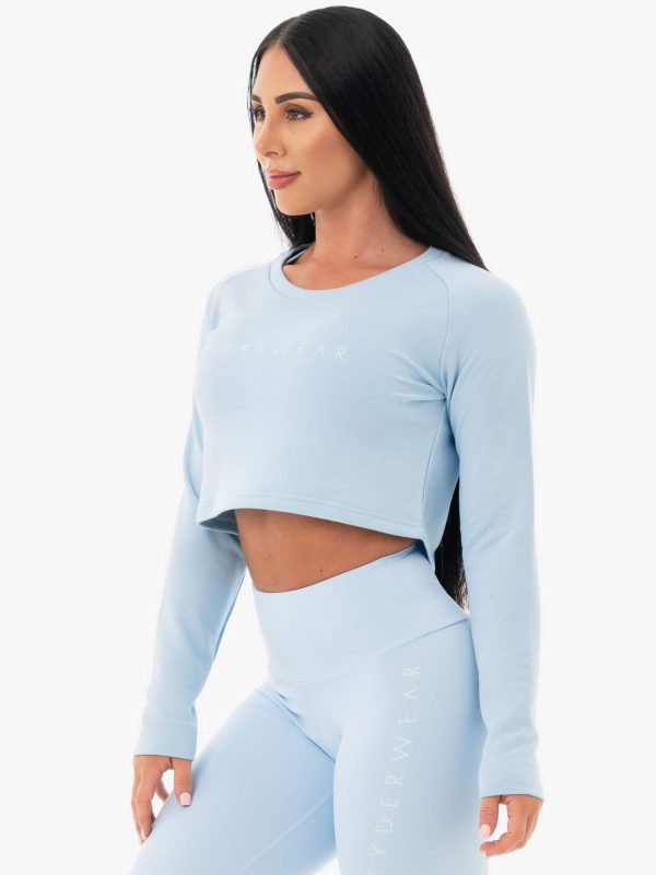 Staples Cropped Sweater - Sky Blue Sale - Image 3