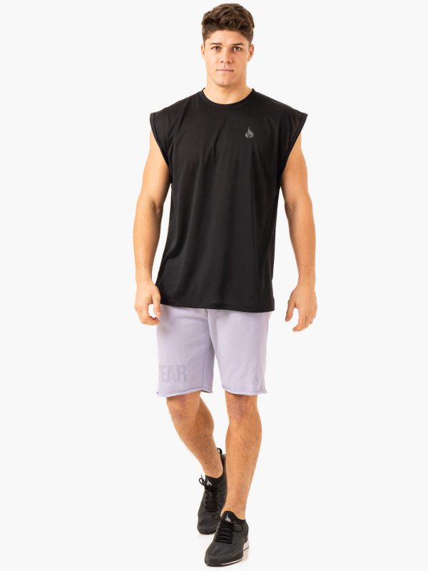 Heritage Fleece Track Shorts - Lavender Hot on Sale - Image 4