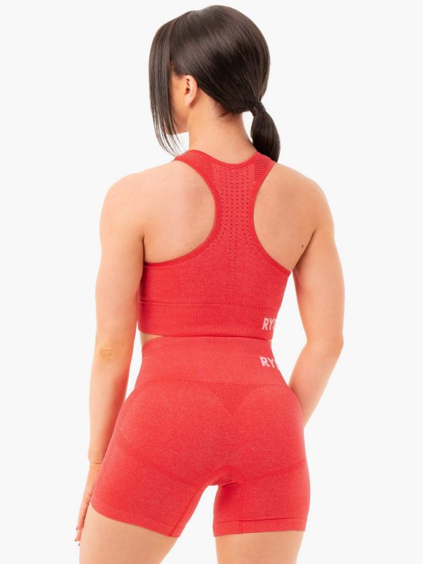 Seamless Staples Sports Bra - Red Marl For Cheap - Image 3