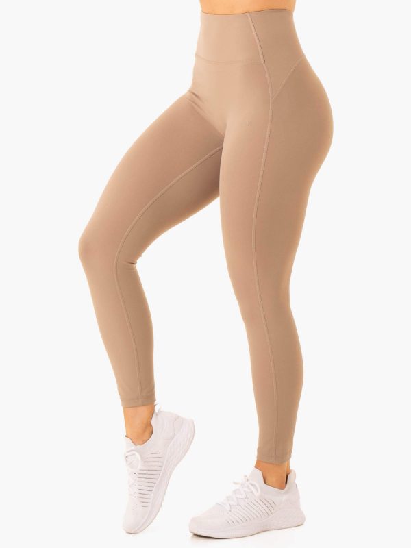 NKD Frame High Waisted Leggings - Latte Sale - Image 4