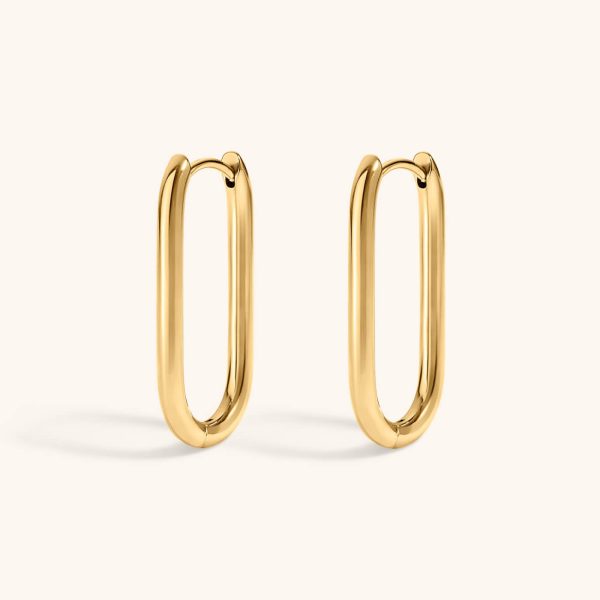Halo Oval Hoop Earrings in Titanium Hot on Sale