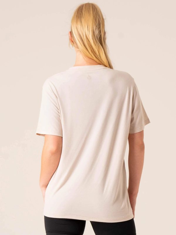 Off Side Longline T-Shirt - Chalk For Discount - Image 3