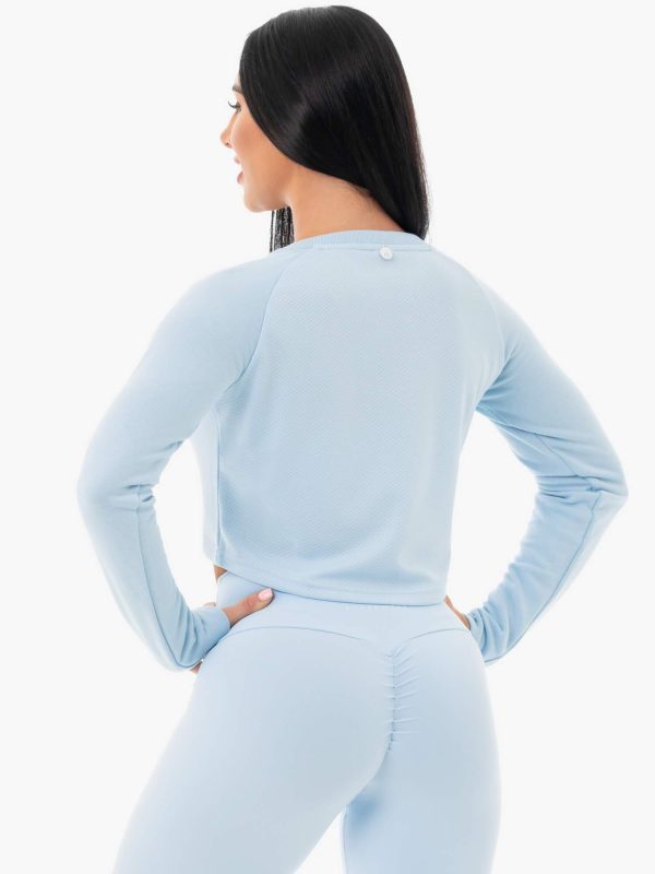 Staples Cropped Sweater - Sky Blue Sale - Image 2