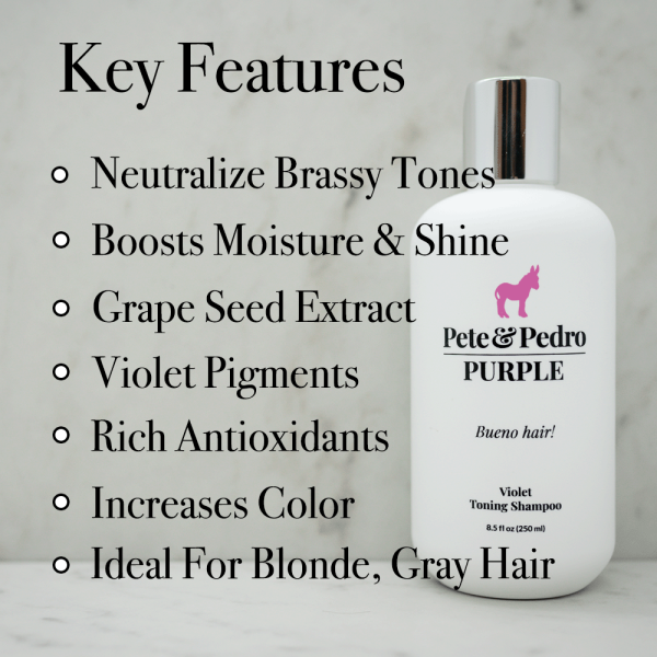 PURPLE Blonde, Platinum, Gray, Color-Treated Toning Shampoo For Cheap - Image 2