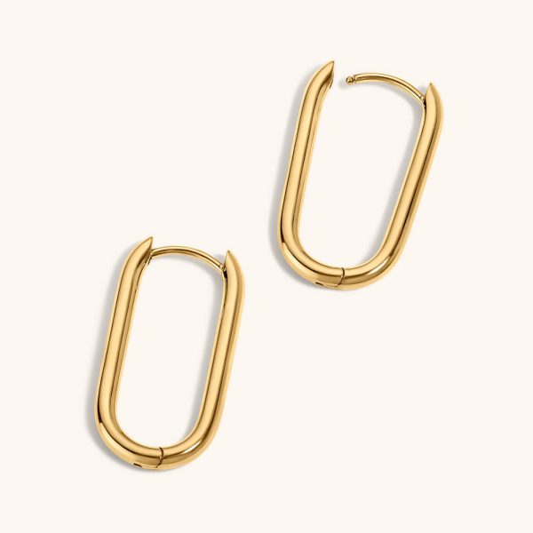 Halo Oval Hoop Earrings in Titanium Hot on Sale - Image 4