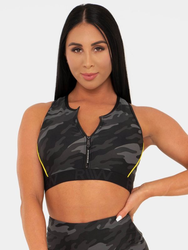 BFCAMO Zip Up Sports Bra - Camo Online Sale - Image 4