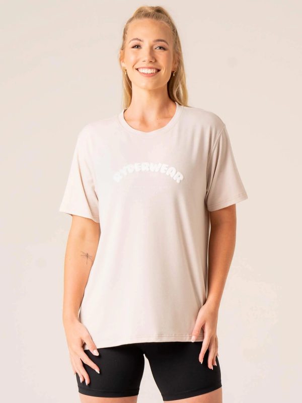 Off Side Longline T-Shirt - Chalk For Discount