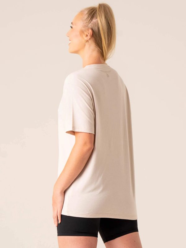 Off Side Longline T-Shirt - Chalk For Discount - Image 5