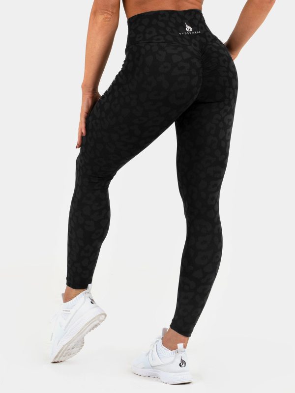Instinct Scrunch Bum Leggings - Leopard Black Online Sale