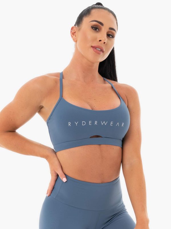 Staples Sports Bra - Steel Blue Sale - Image 5