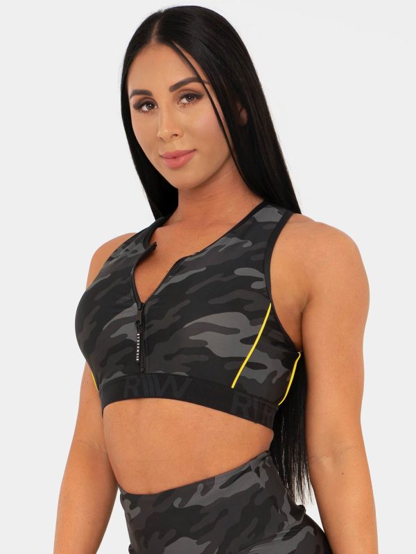 BFCAMO Zip Up Sports Bra - Camo Online Sale