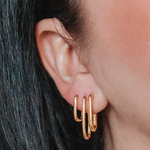 Baby Halo Oval Hoop Earrings in Titanium Online now - Image 2