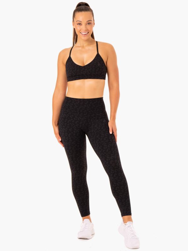 Hybrid Full Length Leggings - Black Leopard For Cheap - Image 5