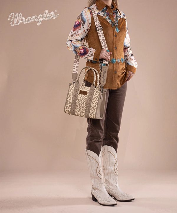 Wrangler Leopard Print Concealed Carry Tote Bag Sale - Image 4