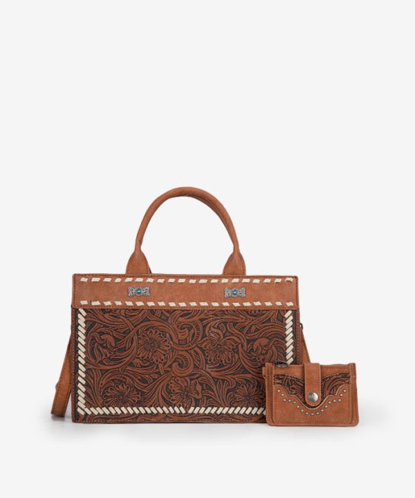 Montana West Floral Tooled Tote Bag Set Online