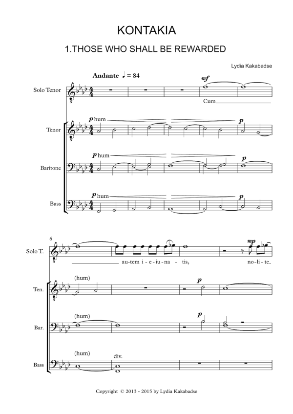 Lydia Kakabadse: Kontakia – for male voice choir (NXP161) Fashion
