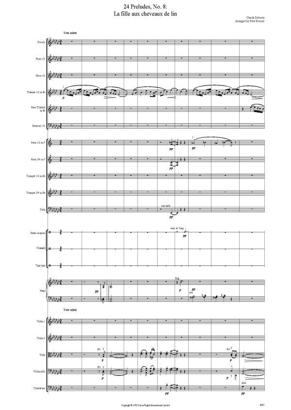 Claude Debussy: 24 Préludes, No. 8: La fille aux cheveaux de lin – arranged by Peter Breiner (PB025) For Cheap
