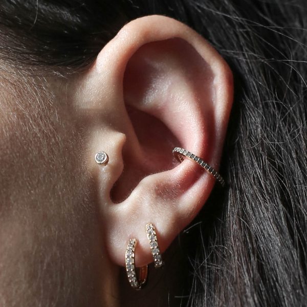 Tiny Crystal Threaded Flat Back Earring Cheap - Image 4