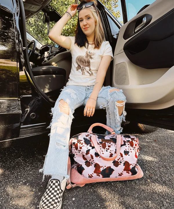 Wrangler Cow Print Trolley Sleeve Weekender Hot on Sale - Image 3