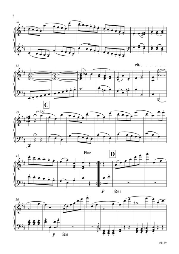 Wolfgang Amadeus Mozart: Menuetto-Allegretto (3rd movt.) from String Quintet KV 593 (arranged for piano by Peter Breiner) (PB220) For Cheap - Image 2