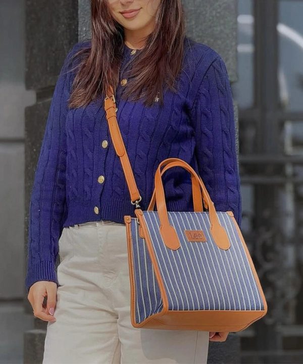 LEE Striped Canvas Tote Bag For Cheap - Image 4