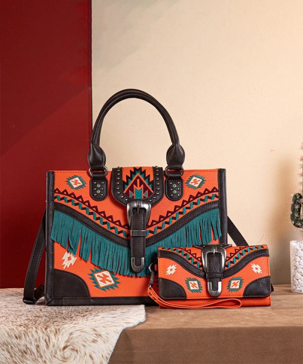 Montana West Buckle Western Tote Bag Set Discount - Image 3