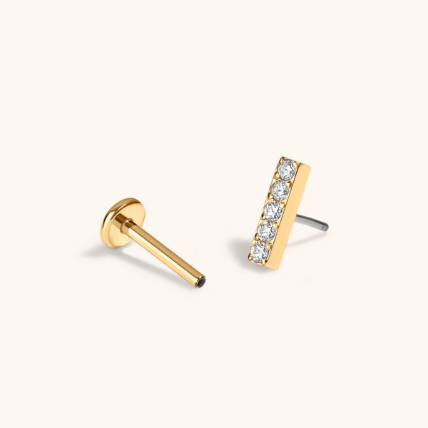 Pave Bar Nap Earrings on Sale - Image 4