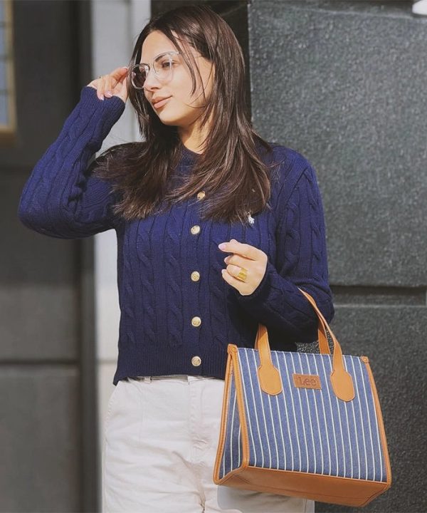 LEE Striped Canvas Tote Bag For Cheap - Image 2
