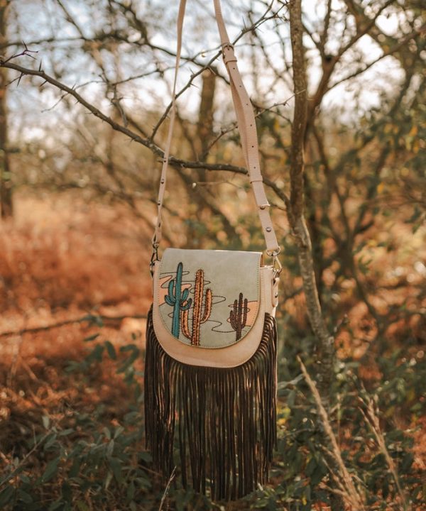 Montana West Cactus Embroidered Fringe Crossbody Bag Cheap - Image 3
