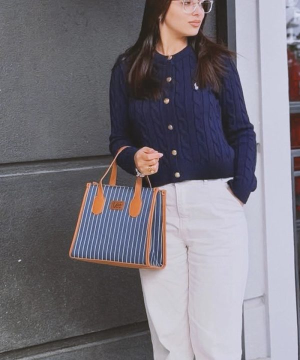 LEE Striped Canvas Tote Bag For Cheap - Image 3