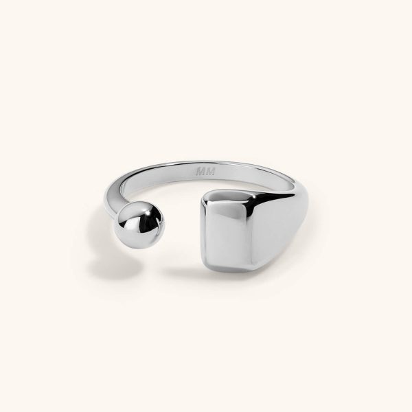 Floating Sphere Signet Ring on Sale - Image 5