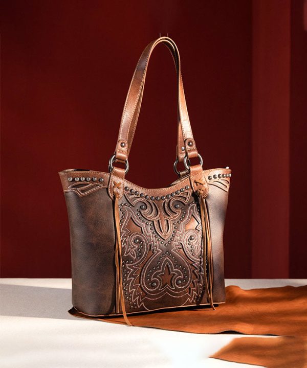 Montana West Boot Scroll Concealed Carry Tote Set Online now - Image 5