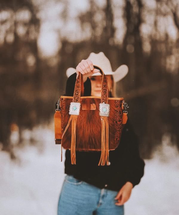 Wrangler Cowhide Fringe Concealed Carry Purse Fashion - Image 3