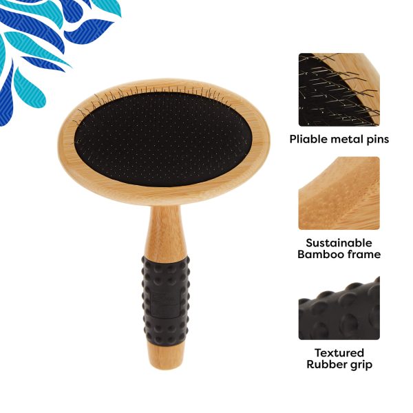 Only Natural Pet Slicker Brush with Bamboo Handle for Dogs on Sale - Image 3