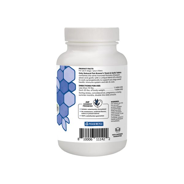 Only Natural Pet Brewers Yeast & Garlic Tablets for Dogs 300 Count Online - Image 3