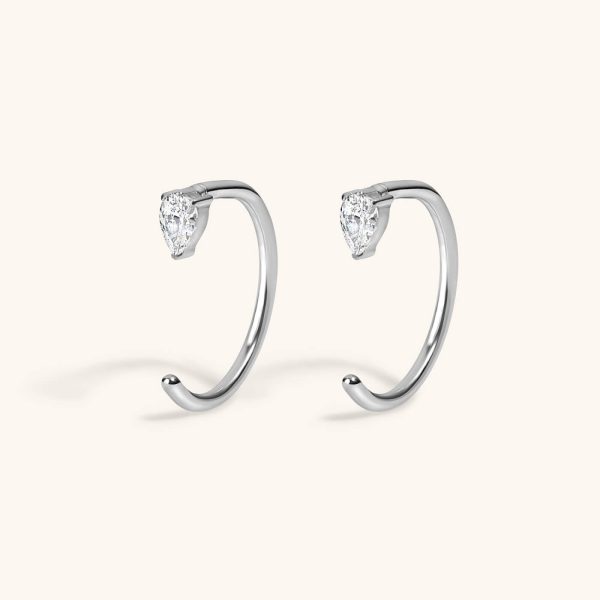 Dewdrop Huggie Earrings in Titanium Fashion - Image 3