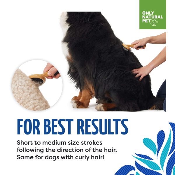 Only Natural Pet Slicker Brush with Bamboo Handle for Dogs on Sale - Image 4
