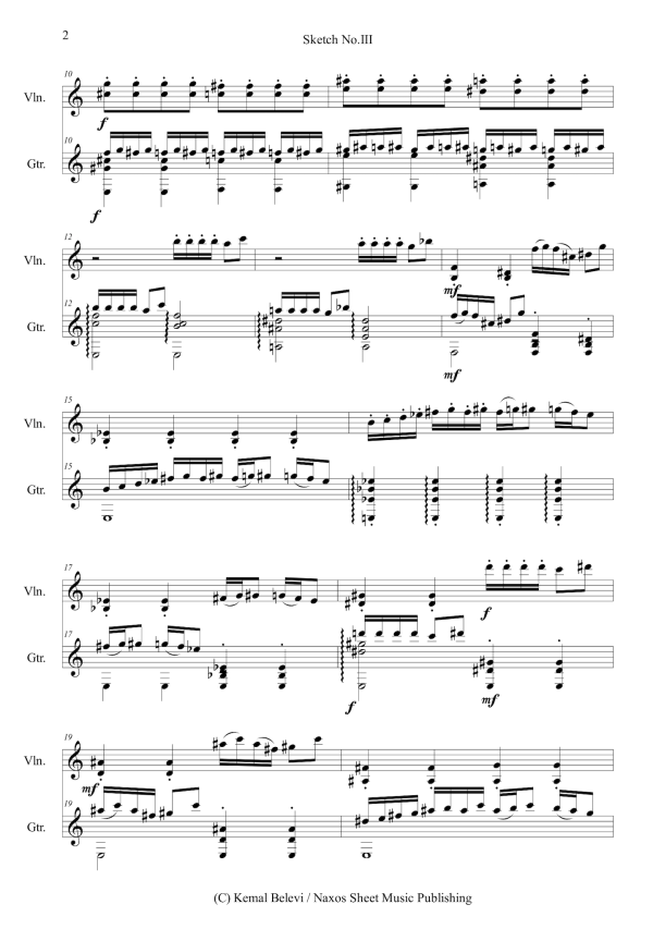 Kemal Belevi: Sketch No.3 – for Violin and Guitar (NXP107) For Cheap - Image 2