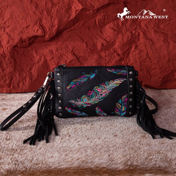 Montana West Embroidered Feather Collection Clutch Crossbody Online Sale - Image 2