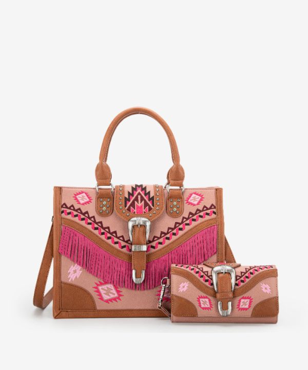 Montana West Buckle Western Tote Bag Set Discount - Image 5