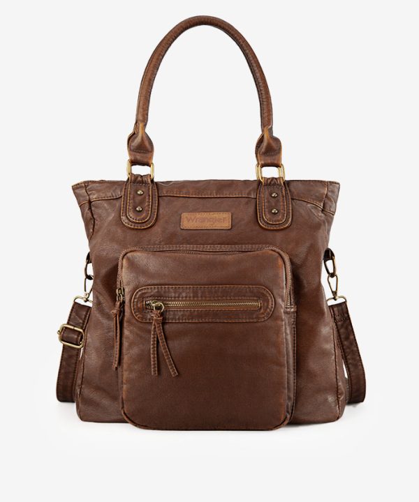 Wrangler Slouchy Distressed Leather Tote Bag on Sale