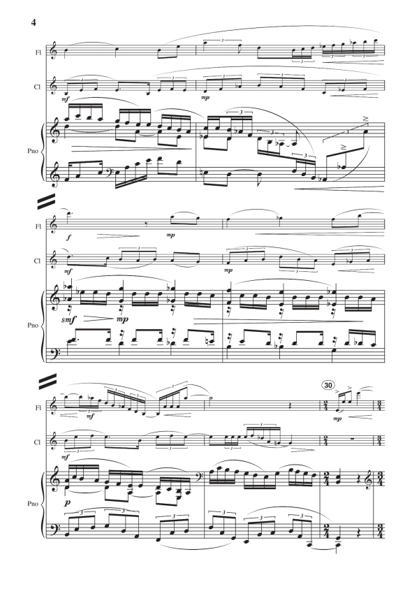 Geoffrey Allen: Fantasy Trio, Op. 70 – for flute, clarinet and piano (EDN80027) on Sale - Image 4