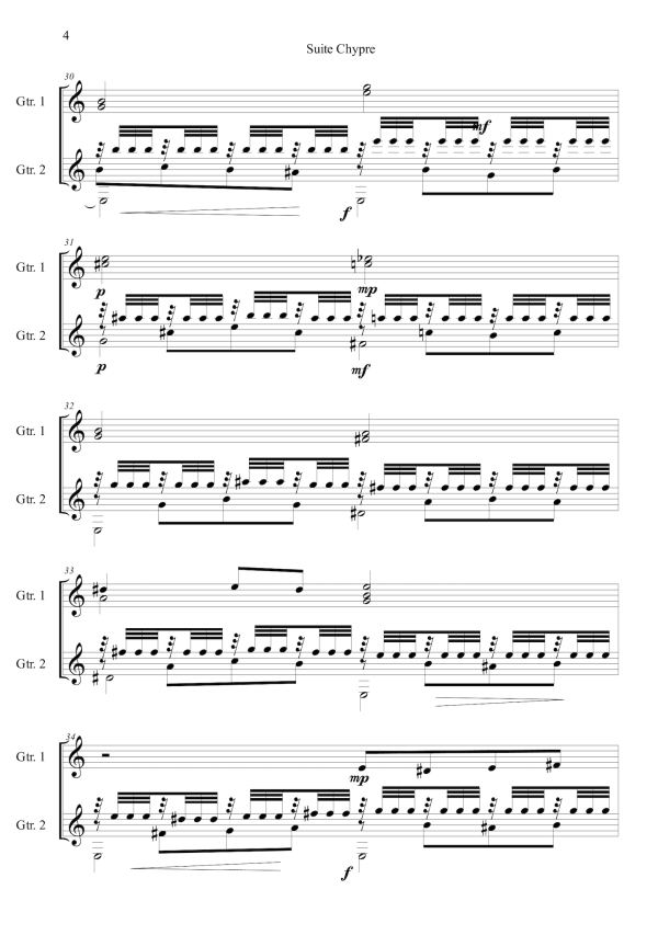 Kemal Belevi: Suite Chypre – for Guitar Duo (NXP071) on Sale - Image 4