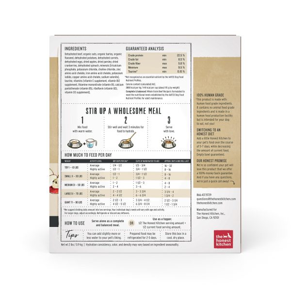 The Honest Kitchen Whole Grain Beef Recipe Dehydrated Dog Food Cheap - Image 2