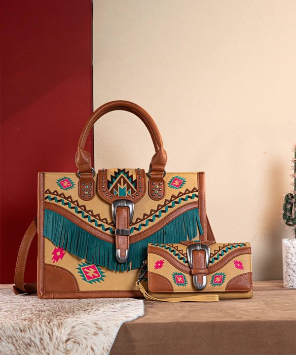 Montana West Buckle Western Tote Bag Set Discount - Image 2