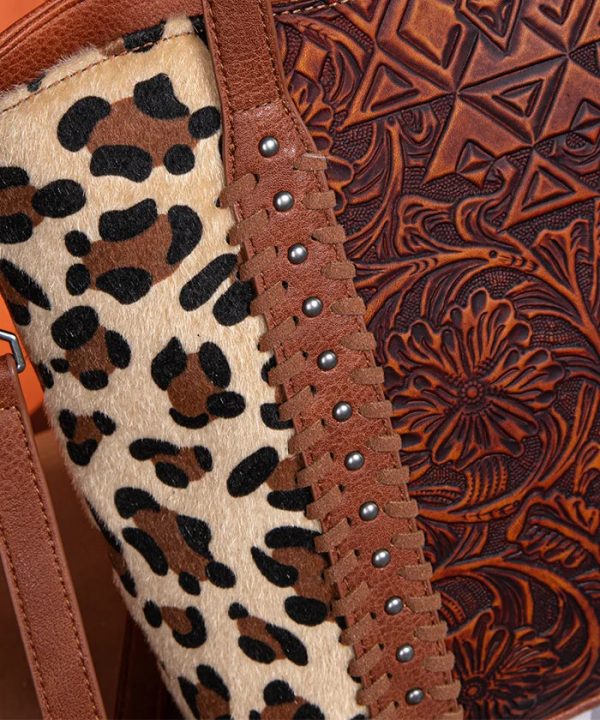 Montana West Floral Tooled Concealed Carry Shoulder Bag Online Sale - Image 4